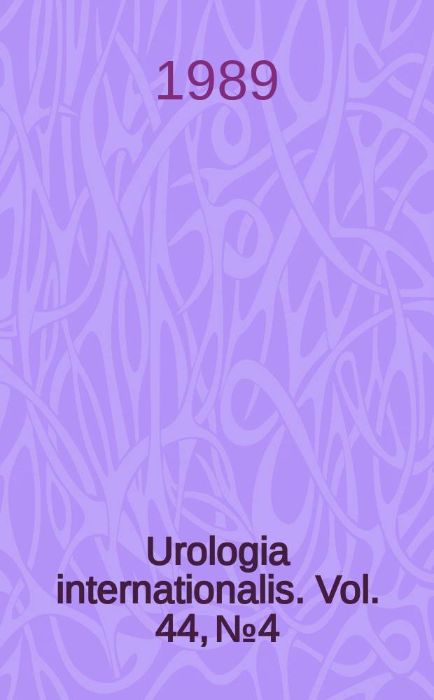 Urologia internationalis. Vol. 44, № 4