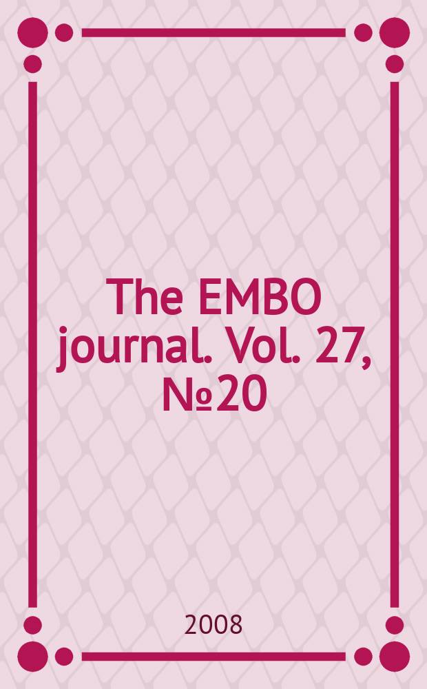 The EMBO journal. Vol. 27, № 20