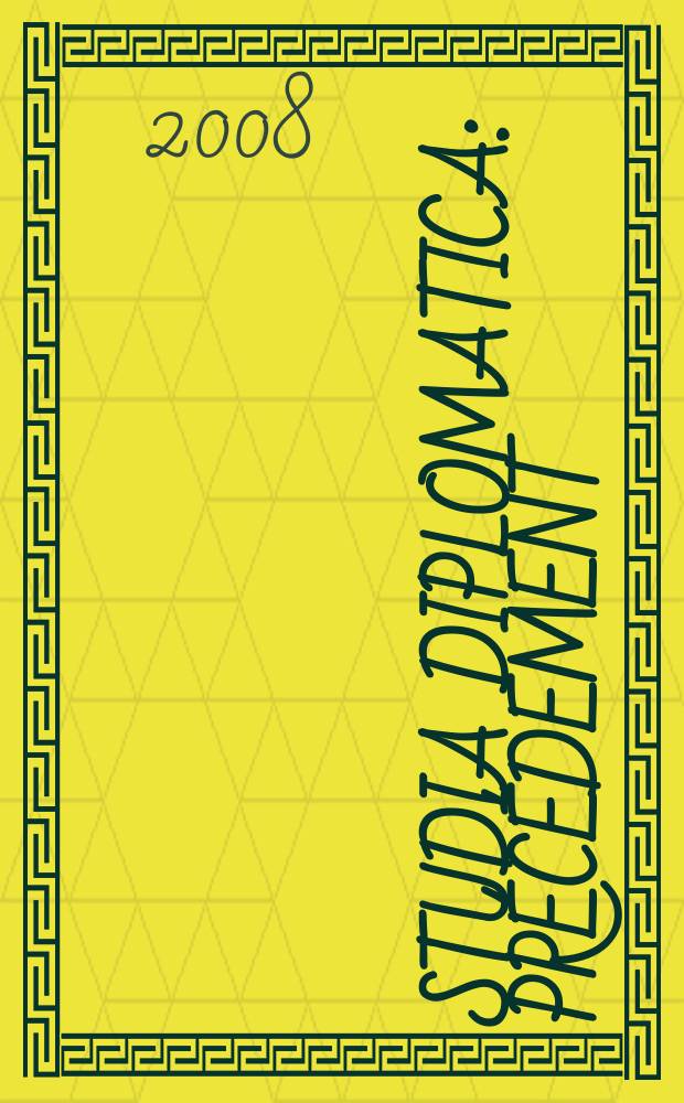 Studia diplomatica : précédement: "Chronique de politique étrangère". Vol. 61, № 1 : The climate change challenge = Проблемы изменения климата .Международные,Европейские и Бельгийские аспекты.