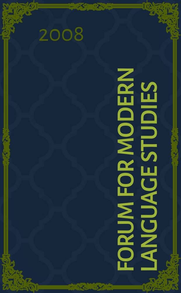Forum for modern language studies : Publ. by the Univ. of St. Andrews. Vol. 44, № 4 : The fantastic = Фантастическое:причуды литературной моды