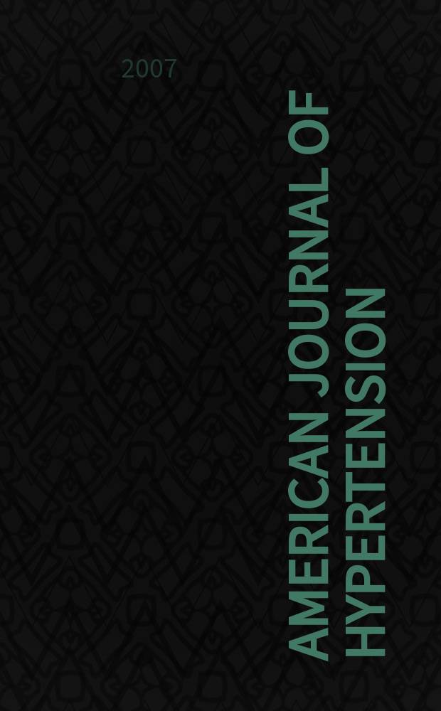 American journal of hypertension : J. of the Amer. soc. of hypertension. Vol. 20, № 12