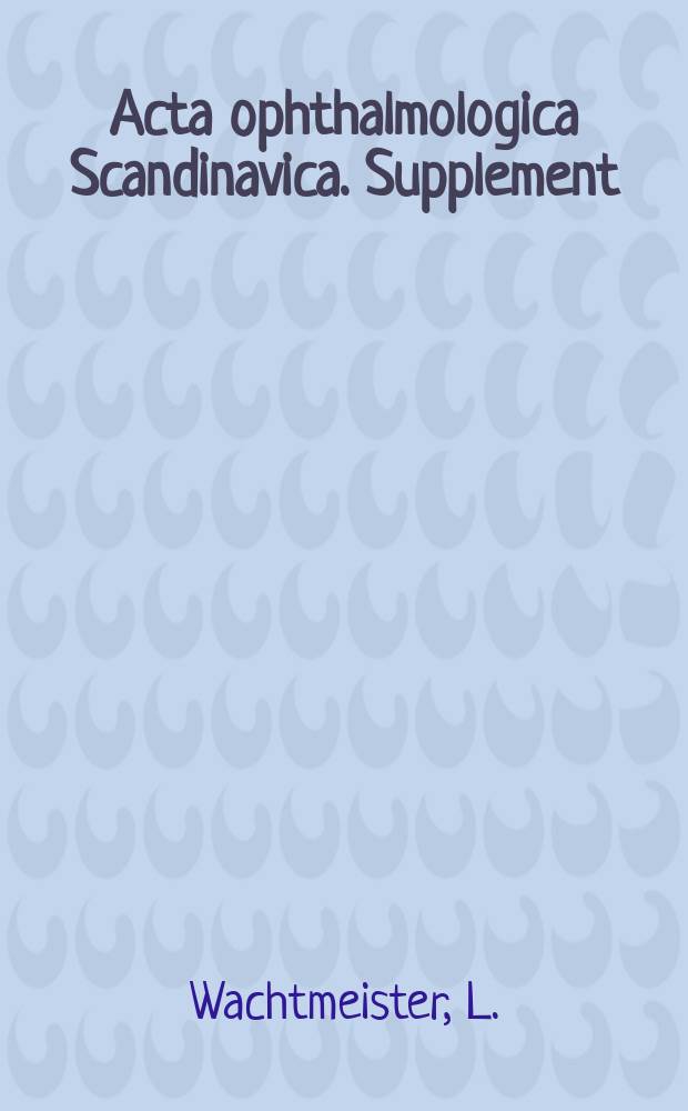 Acta ophthalmologica Scandinavica. Supplement : The ophthalmological j. of the Nordic countries : On the oscillatory potentials...