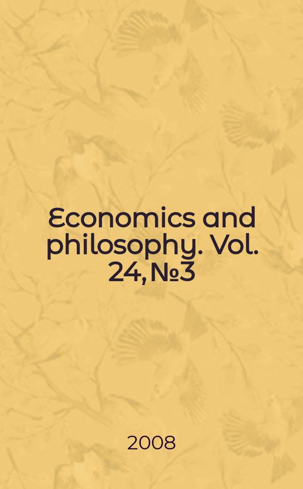 Economics and philosophy. Vol. 24, № 3