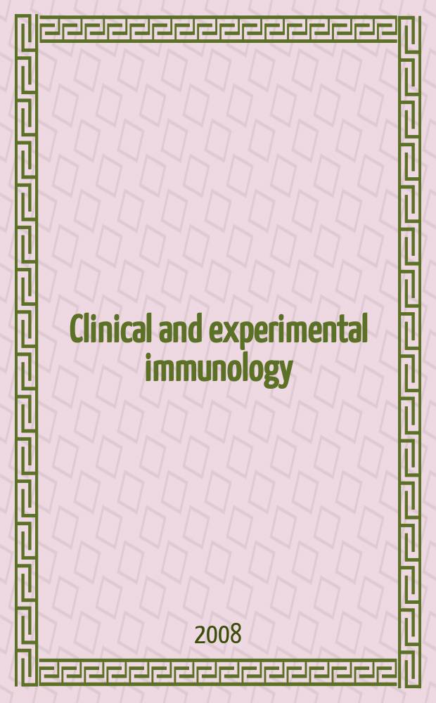 Clinical and experimental immunology : An official journal of the British soc. for immunology. Vol. 154, № 3