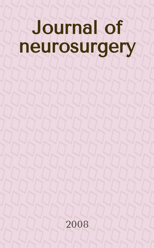 Journal of neurosurgery: Spine : A suppl. to the Journal of neurosurgery. Vol. 8, № 6