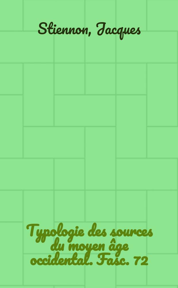 Typologie des sources du moyen âge occidental. Fasc. 72 : L'écriture = Почерк