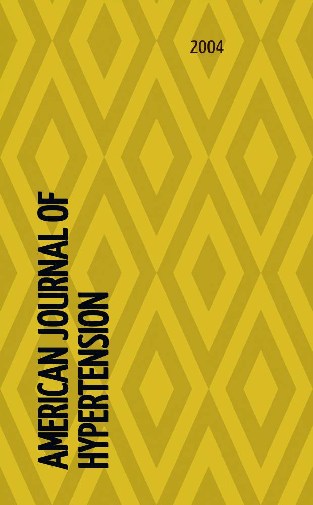 American journal of hypertension : J. of the Amer. soc. of hypertension. Vol. 17, № 11 (pt 1)