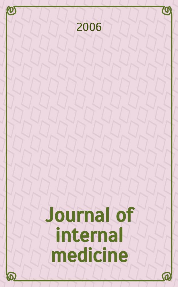 Journal of internal medicine : Formerly Acta medica Scandinavica. Vol. 259, № 4