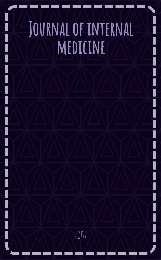 Journal of internal medicine : Formerly Acta medica Scandinavica. Vol. 261, № 2