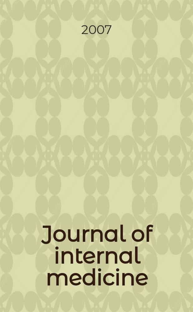 Journal of internal medicine : Formerly Acta medica Scandinavica. Vol. 261, № 6