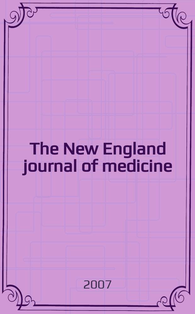 The New England journal of medicine : Formerly the Boston medical a. surgical journal. Vol. 357, № 4