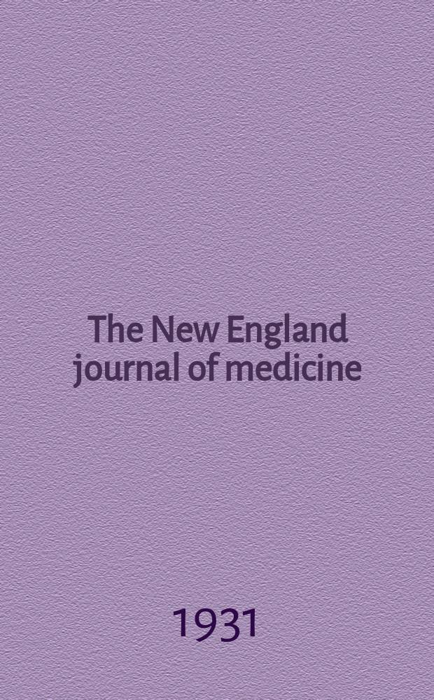 The New England journal of medicine : Formerly the Boston medical a. surgical journal. Vol. 204, № 24