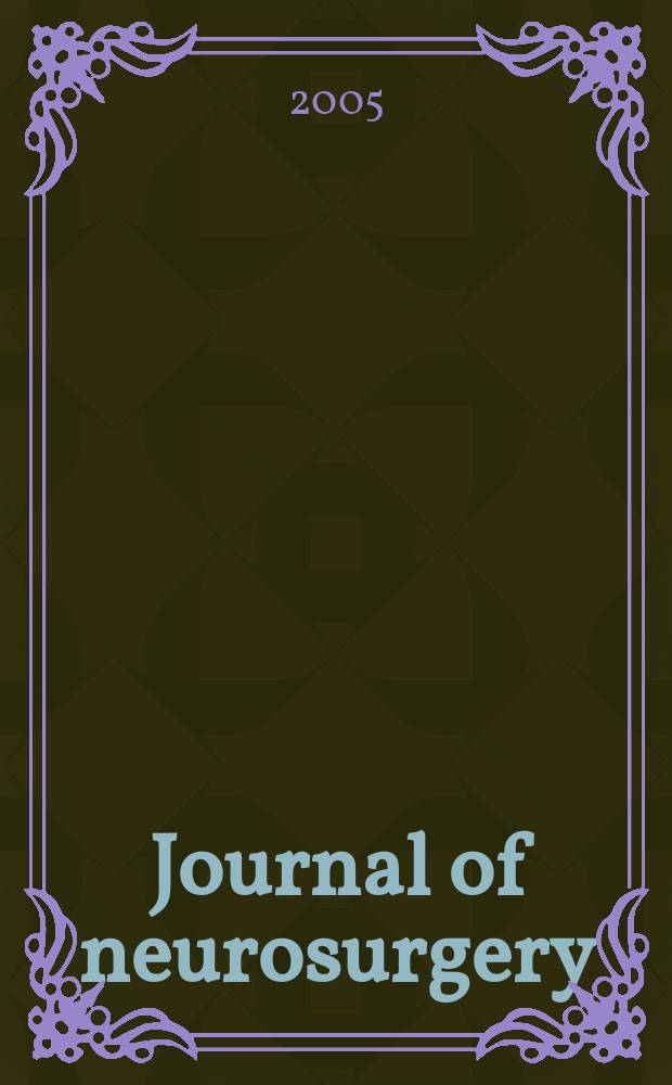 Journal of neurosurgery: Spine : A suppl. to the Journal of neurosurgery. Vol. 2, № 3