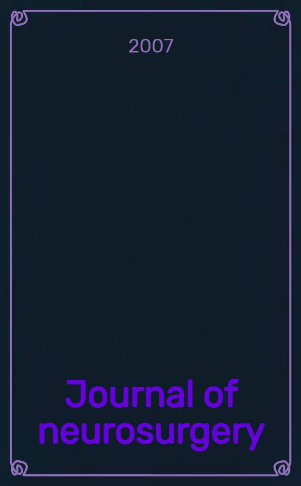 Journal of neurosurgery: Spine : A suppl. to the Journal of neurosurgery. Vol. 7, № 5