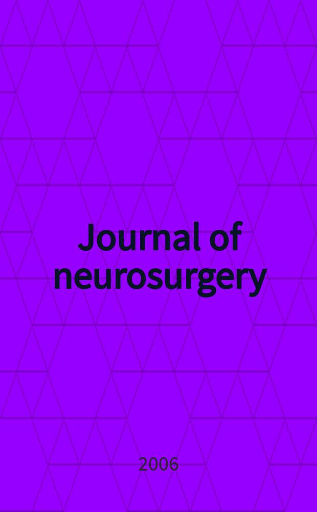Journal of neurosurgery: Pediatrics : A suppl. to the Journal of neurosurgery. Vol. 105, № 5