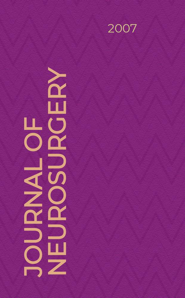 Journal of neurosurgery: Pediatrics : A suppl. to the Journal of neurosurgery. Vol. 106, № 1
