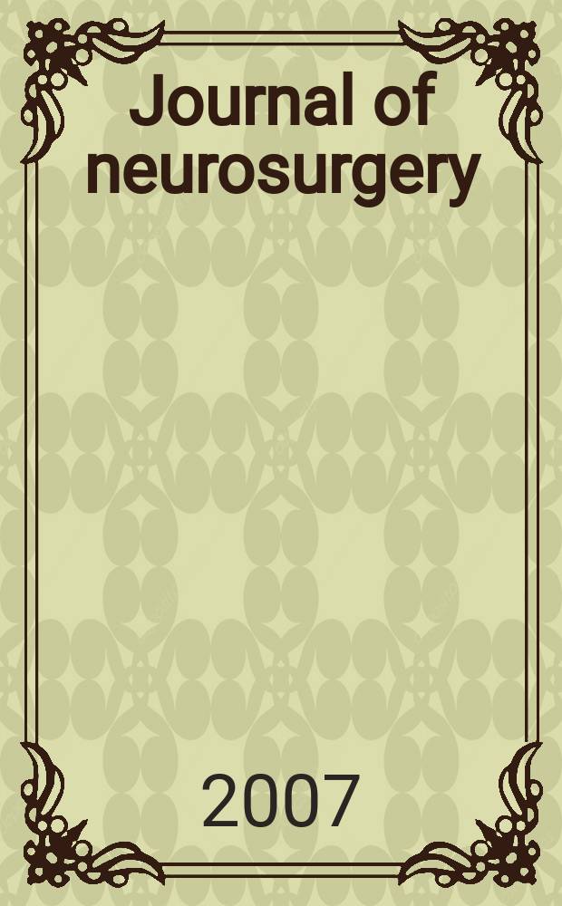 Journal of neurosurgery: Pediatrics : A suppl. to the Journal of neurosurgery. Vol. 106, № 3