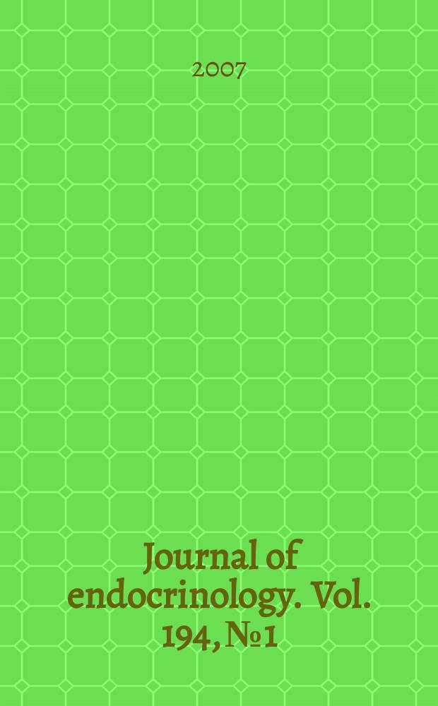 Journal of endocrinology. Vol. 194, № 1