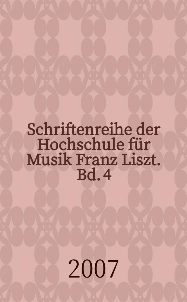 Schriftenreihe der Hochschule für Musik Franz Liszt. Bd. 4 : Schiller und die Musik = Шиллер и музыка
