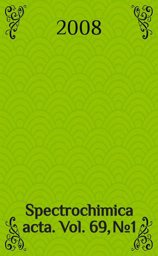 Spectrochimica acta. Vol. 69, № 1
