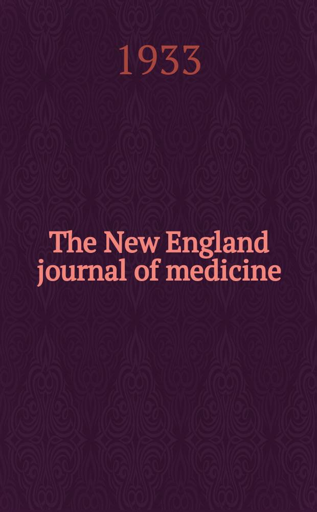 The New England journal of medicine : Formerly the Boston medical a. surgical journal. Vol. 209, № 16