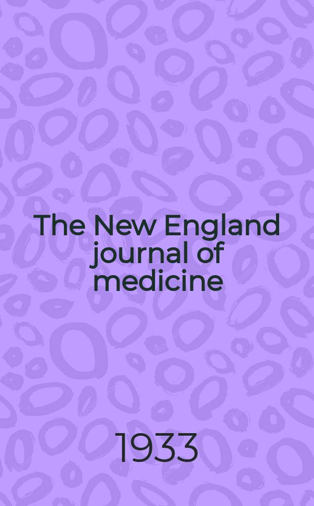 The New England journal of medicine : Formerly the Boston medical a. surgical journal. Vol. 209, № 25