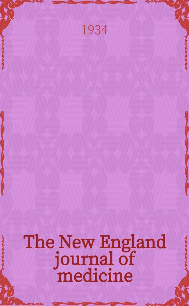The New England journal of medicine : Formerly the Boston medical a. surgical journal. Vol. 211, № 16