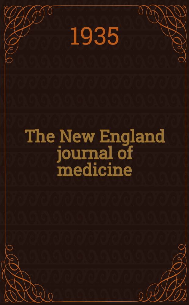 The New England journal of medicine : Formerly the Boston medical a. surgical journal. Vol. 212, № 7