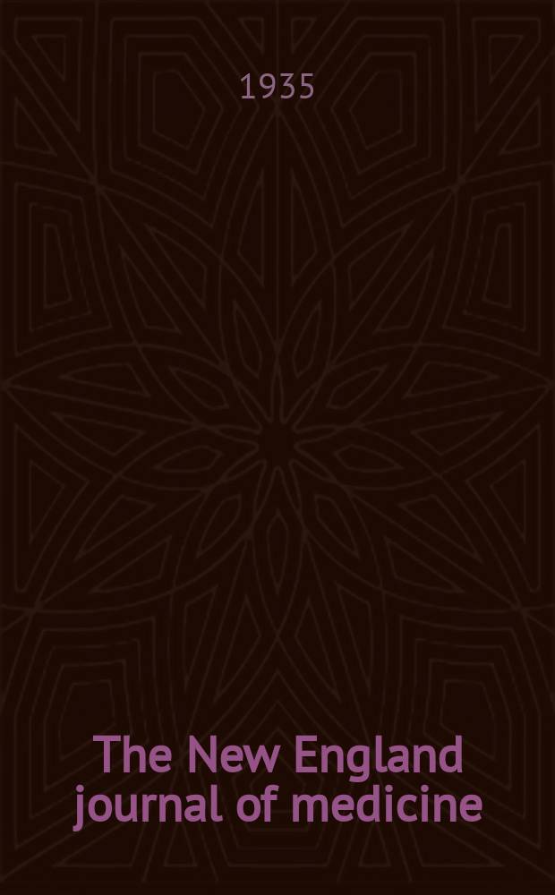 The New England journal of medicine : Formerly the Boston medical a. surgical journal. Vol. 212, № 18