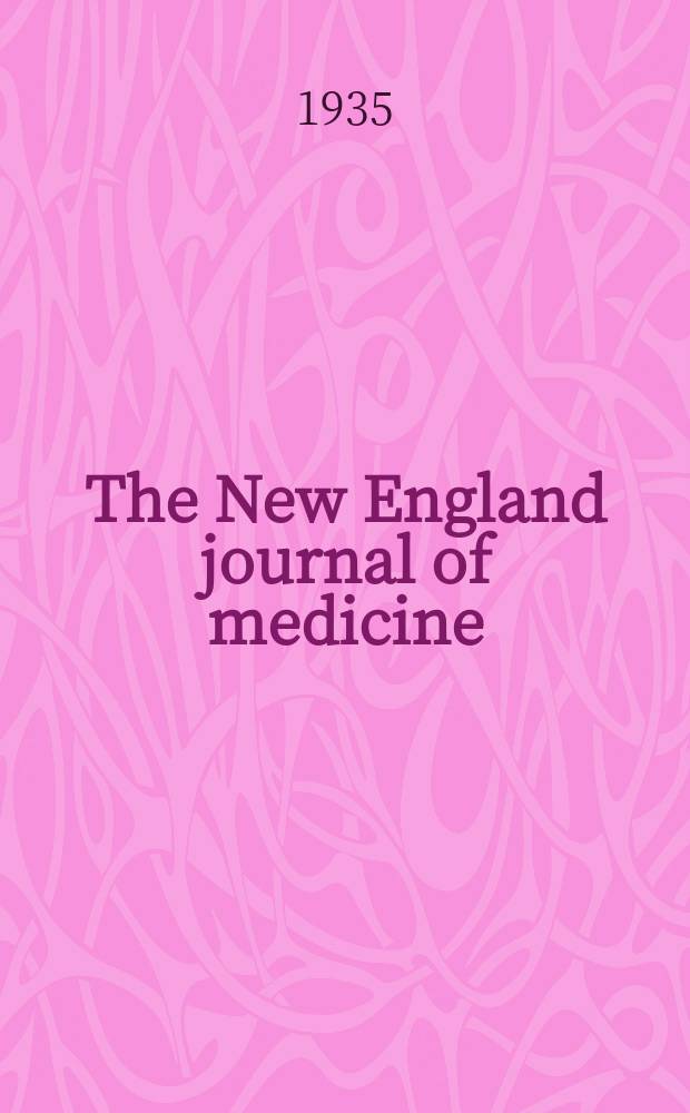 The New England journal of medicine : Formerly the Boston medical a. surgical journal. Vol. 213, № 14