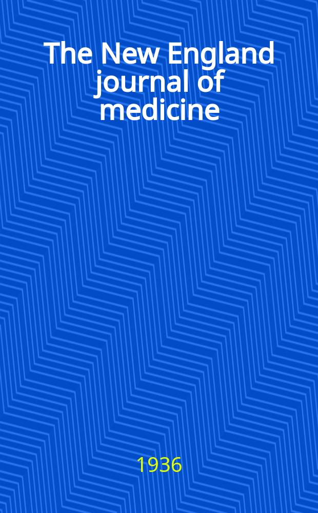 The New England journal of medicine : Formerly the Boston medical a. surgical journal. Vol. 214, № 23