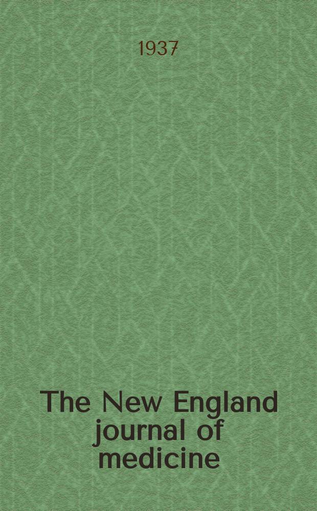 The New England journal of medicine : Formerly the Boston medical a. surgical journal. Vol. 216, № 15