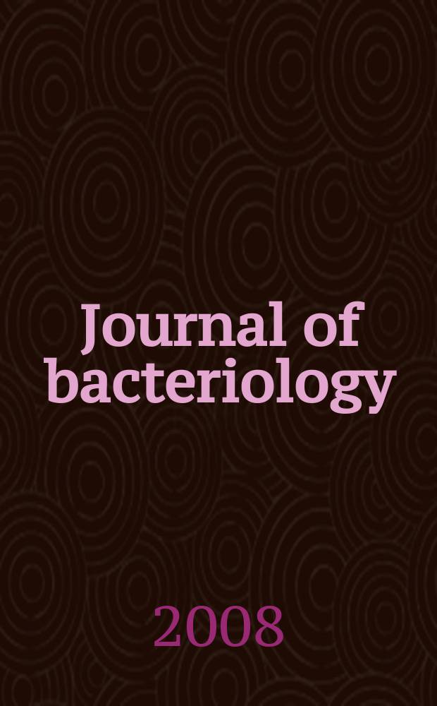 Journal of bacteriology : Offic. organ of the Soc. of Amer. bacteriologists. Vol. 190, № 3