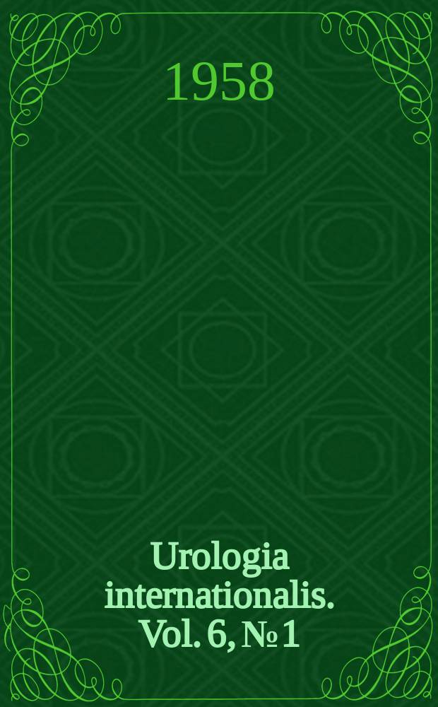 Urologia internationalis. Vol. 6, № 1/2