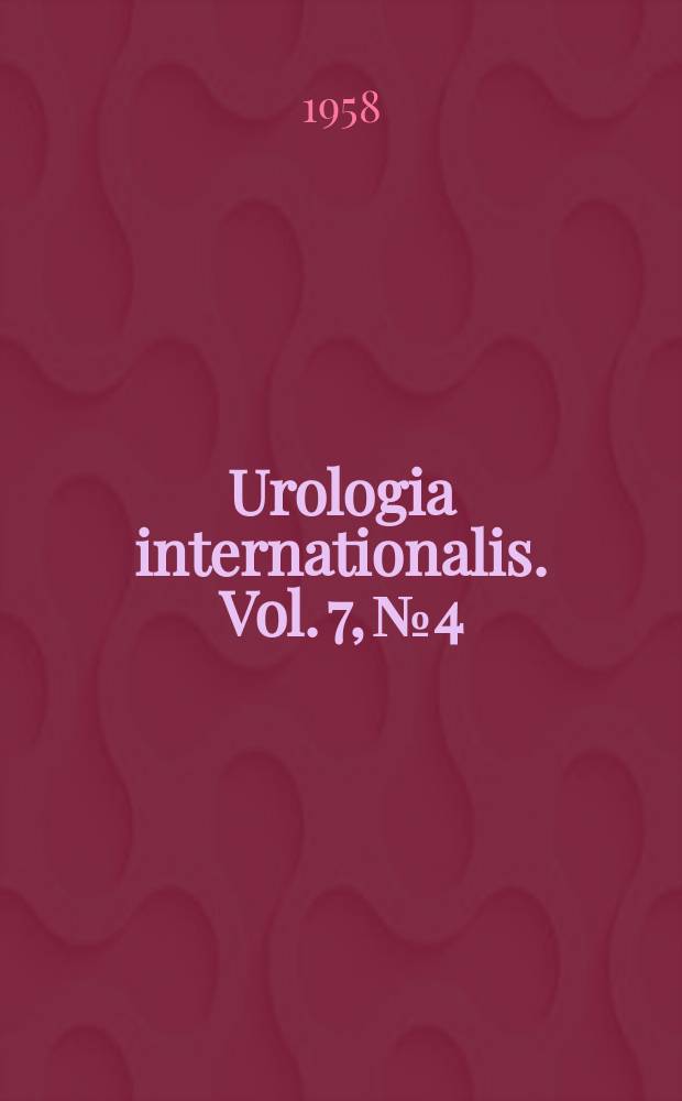 Urologia internationalis. Vol. 7, № 4