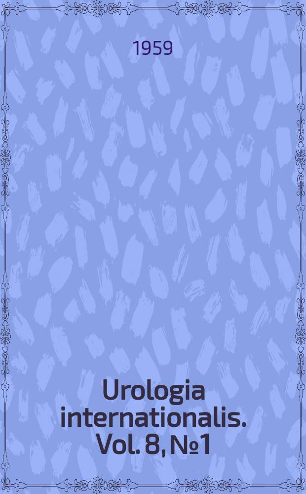 Urologia internationalis. Vol. 8, № 1