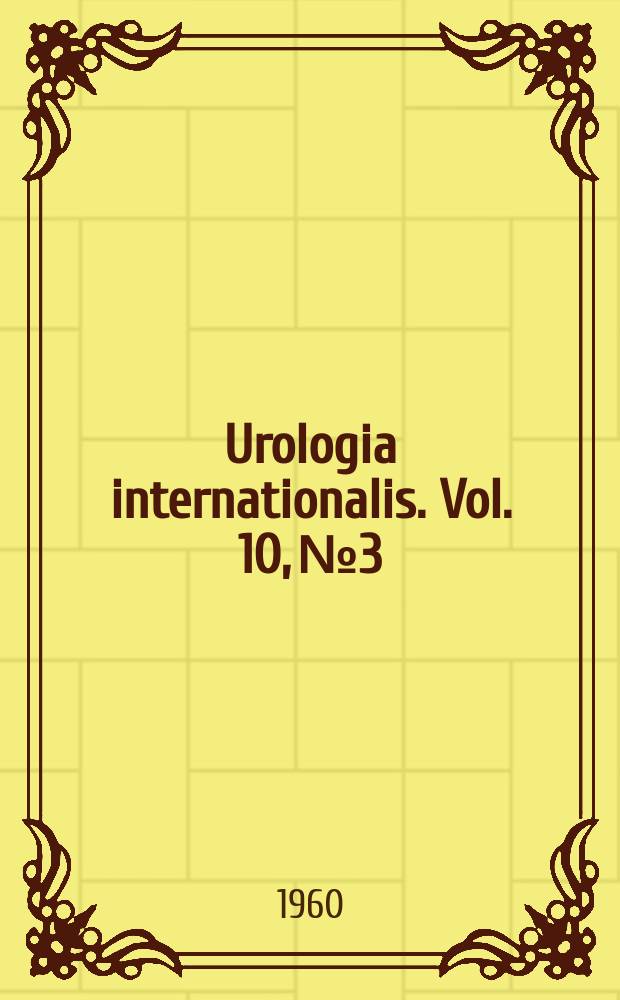 Urologia internationalis. Vol. 10, № 3