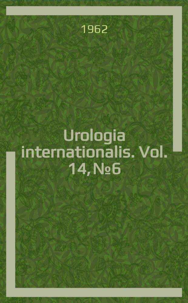 Urologia internationalis. Vol. 14, № 6