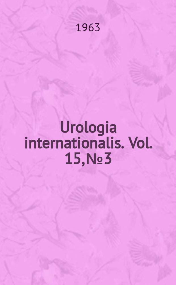 Urologia internationalis. Vol. 15, № 3