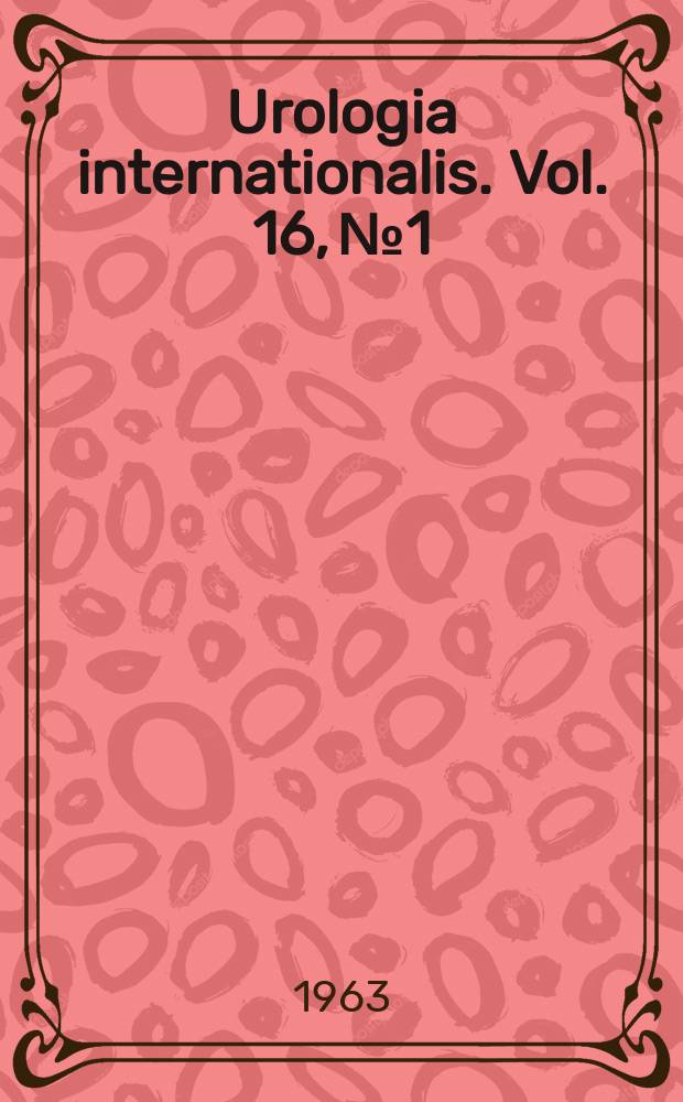 Urologia internationalis. Vol. 16, № 1