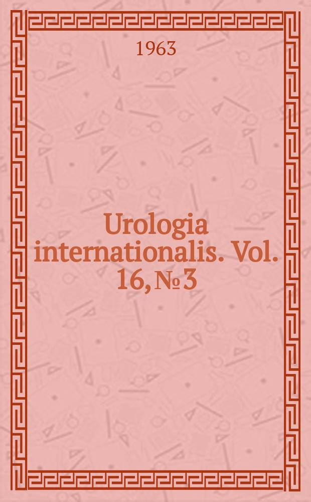 Urologia internationalis. Vol. 16, № 3