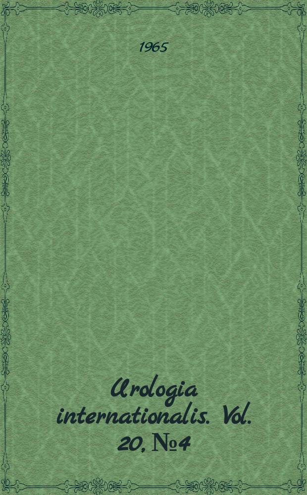 Urologia internationalis. Vol. 20, № 4