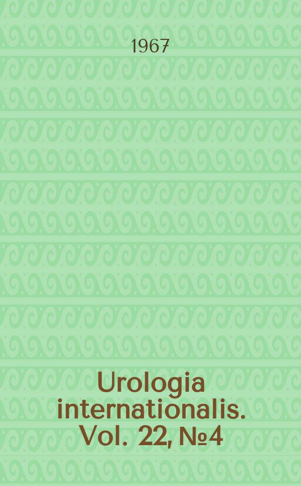 Urologia internationalis. Vol. 22, № 4