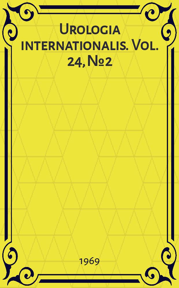 Urologia internationalis. Vol. 24, № 2
