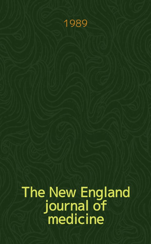 The New England journal of medicine : Formerly the Boston medical a. surgical journal. Vol. 321, № 22