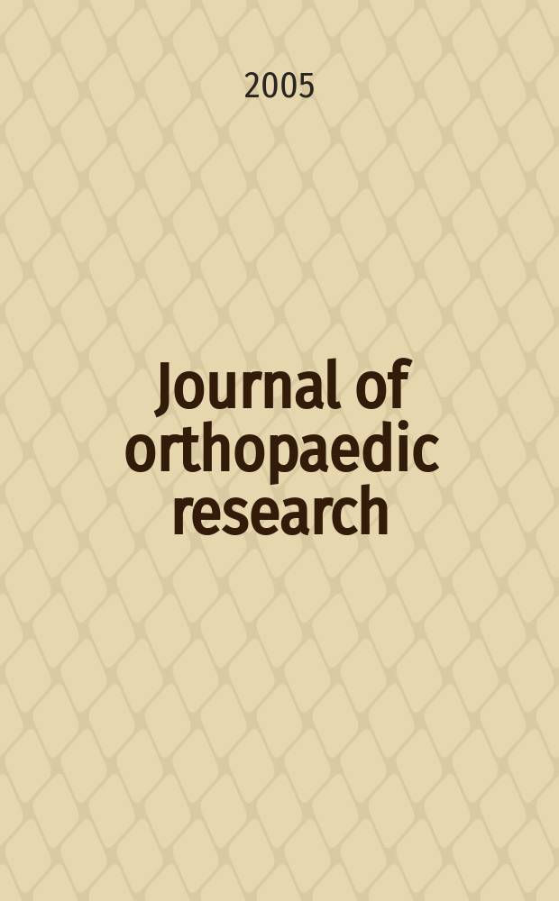 Journal of orthopaedic research : A journal for musculoskeletal investigations Offic. publ. of the Orthopaedic research soc. Vol. 23, № 1