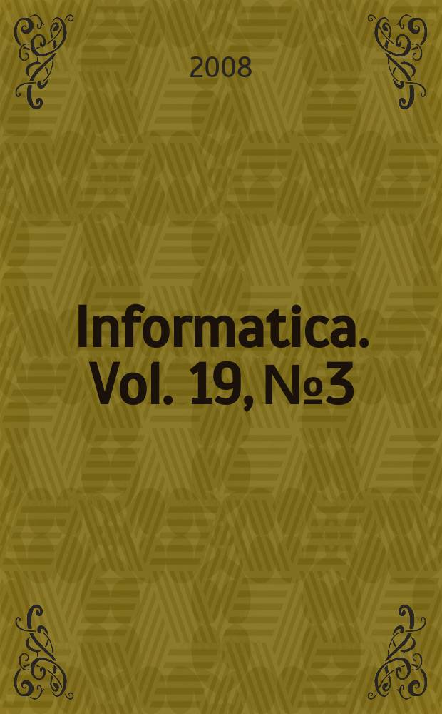 Informatica. Vol. 19, № 3
