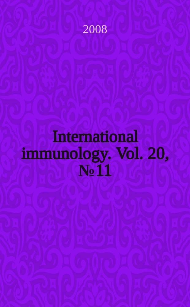 International immunology. Vol. 20, № 11