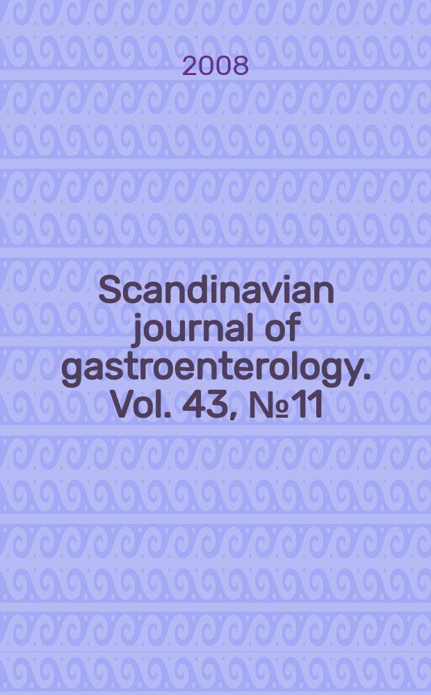 Scandinavian journal of gastroenterology. Vol. 43, № 11