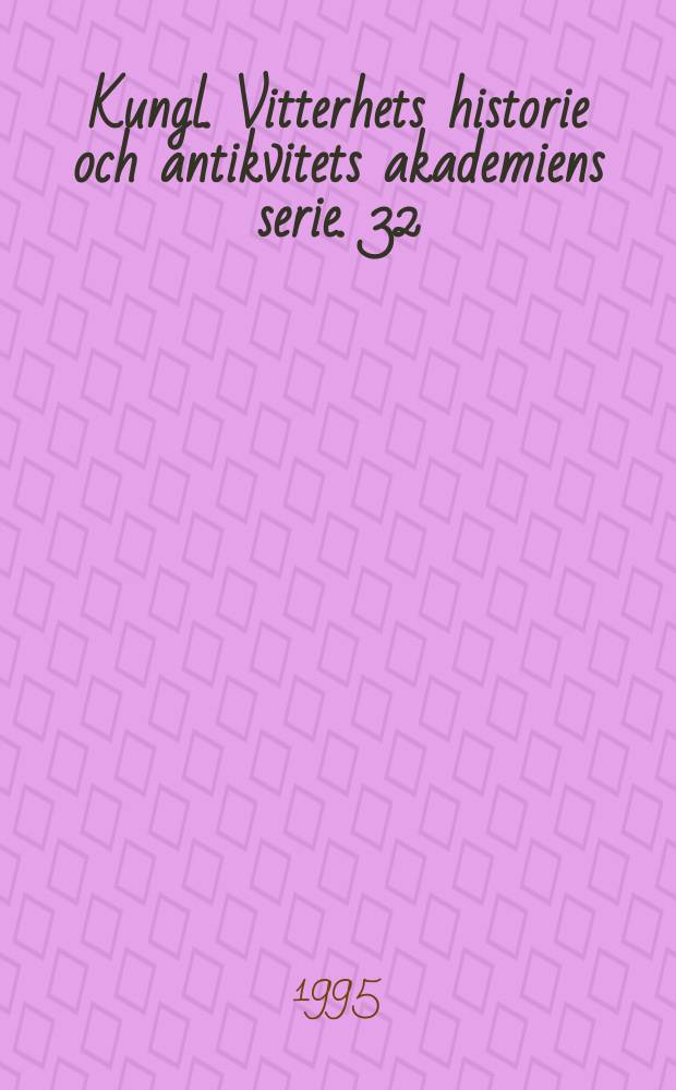 Kungl. Vitterhets historie och antikvitets akademiens serie. 32 : Oscar Montelius 150 years = 150 лет Оскару Монтелиусу